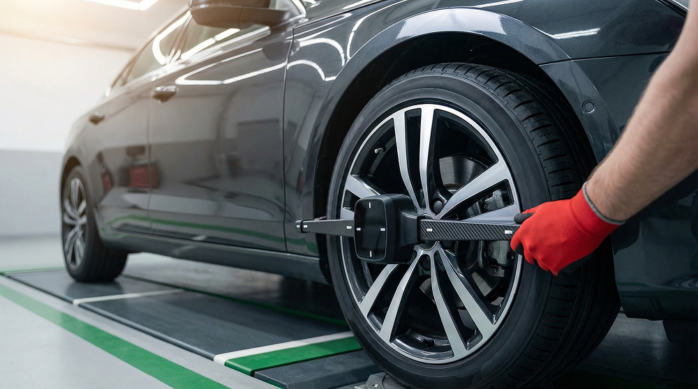 Run flat больше 19'' + проверка углов установки колес (диагностика сход-развала) — фото